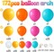 172Pcs Summer Tropical Balloon Arch Garland Kit,Hot Pink Yellow Orange Lake Blue Rainbow Balloon for Hawaiian Luau Birthday Baby Shower Summer Pool Party Music Festival Theme Party Decorations
